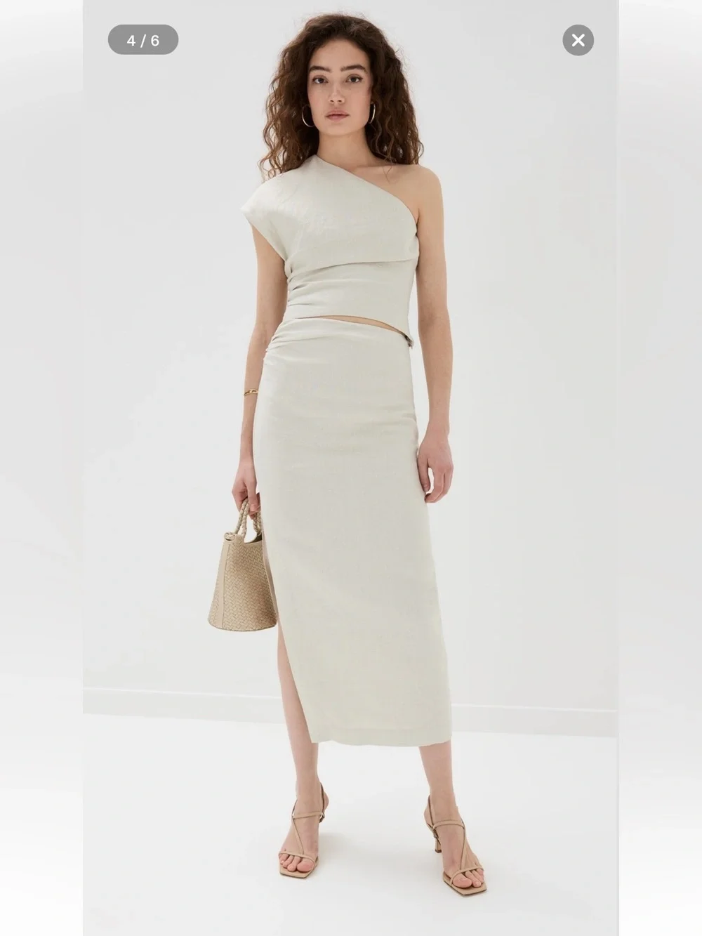 SIR. Affogato Asymmetric Top in Ecru - Picture 6 of 15